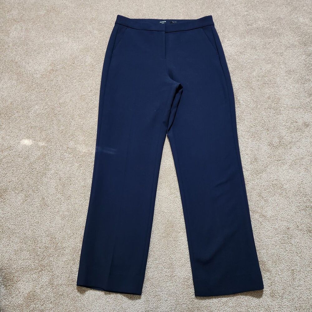 J. Crew Dress Pants Women 12T Navy Kate Straight Leg Four Season Stretch